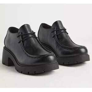 Torrid 8.5WW Black Chunky Platform Lace Up Loafer Shoes 8.5 Wide